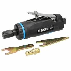 Budget 😍 ECD Germany Meuleuse pneumatique, boîtier en aluminium, 16,8x6,8 cm, noir 🌟