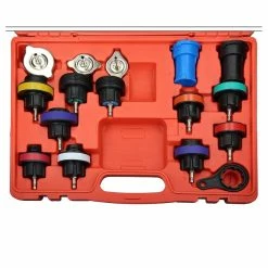 Coupon 🔔 ECD Germany Testeur de système de refroidissement 18 pièces, 45,5x35x9,5 cm, en aluminium et plastique 💯 -Pas Cher Facom Magasin 4064649035263 3