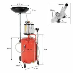 New 🔥 ECD Germany Extracteur d'huile aspirateur vidange air comprimé collecteur d'huile usagée 68L 🎉 -Pas Cher Facom Magasin 4064649037359 6