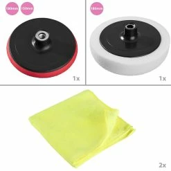 Outlet 🧨 Tectake Set d'éponges de polissage et 3 disques de polissage Auto - 13 pcs ❤️ -Pas Cher Facom Magasin 4260182870228 3