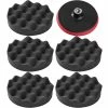 Flash Sale 👍 Tectake Lot de 5 éponges de polissage gaufrées et 1 disque de polissage Auto 150mm 🤩