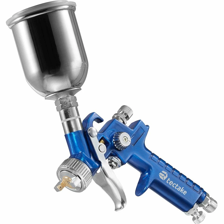 Hot Sale ❤️ Tectake 3 Pistolets à peinture HVLP (buse de 0,8/1,3/1,7mm) avec accessoires y compris chiffons en microfibres ✔️ 7 Hot Sale ❤️ Tectake 3 Pistolets à peinture HVLP (buse de 0,8/1,3/1,7mm) avec accessoires y compris chiffons en microfibres ✔️ – Image 7