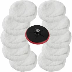 Brand new 🔔 Tectake Lot de 10 peaux de polissage 220 mm + 1 disque de polissage Auto 180 mm 🤩