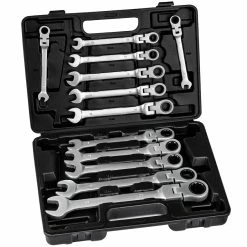 New 😉 Tectake Coffret à Outils, 12 Clés à Cliquet Acier Chrome Vanadium 🛒
