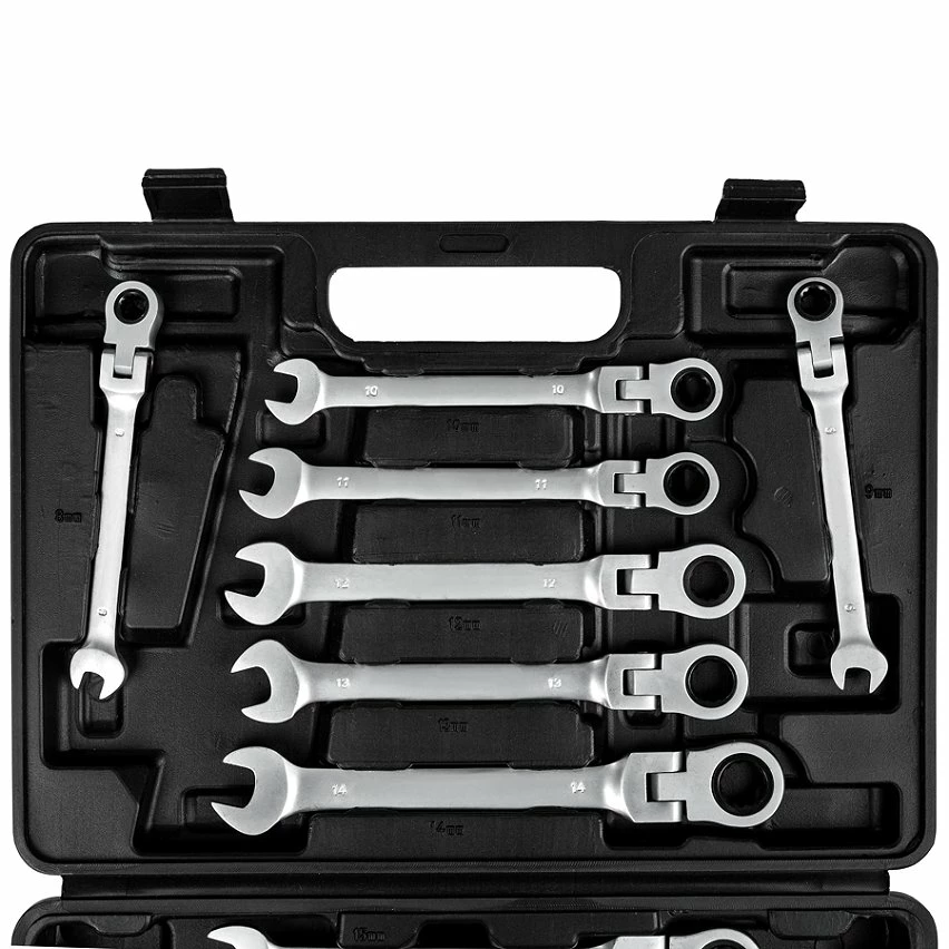 New 😉 Tectake Coffret à Outils, 12 Clés à Cliquet Acier Chrome Vanadium 🛒 3 New 😉 Tectake Coffret à Outils, 12 Clés à Cliquet Acier Chrome Vanadium 🛒 – Image 3