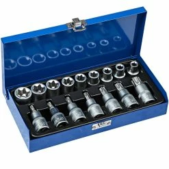 Buy 🎁 Tectake Coffret à Outils 16 Douilles ½“ Torx Acier Chrome Vanadium 🎁