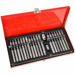 Best deal 🧨 Tectake Boite avec 40 Pièces, Douilles et Embouts Torx 🧨