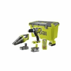 Deals 👏 Perceuse-visseuse à percussion RYOBI 2 vitesses 18V ONEPLUS Brushless - Aspirateur à main - 2 Batteries LithiumPlus 5,0 Ah et 2,0 Ah - 1 chargeur rap ✨
