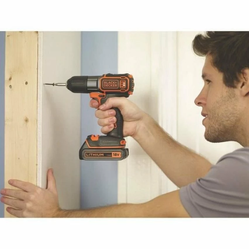 Discount 😉 Black & Decker Perceuse-visseuse sans-fil Autosense 18V BLACK+DECKER(Livrée avec 1 Chargeur + 1 batterie 1,5 Ah) - ASD184K-QW 🌟 2 Discount 😉 Black & Decker Perceuse-visseuse sans-fil Autosense 18V BLACK+DECKER(Livrée avec 1 Chargeur + 1 batterie 1,5 Ah) - ASD184K-QW 🌟 – Image 2