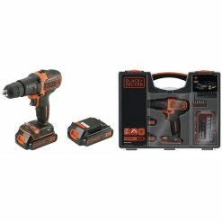 Best reviews of 👍 Black & Decker Perceuse à percussion sans fil 18V 2 batteries Li-Ion 1.5 Ah + 160 accessoires Black+Decker BDCHD18BOA 😉 -Pas Cher Facom Magasin 5035048657478 4