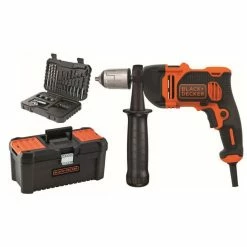 Best deal ❤️ Black & Decker Perceuse à percussion 850W + 32 accessoires Guide de profondeur Poignée BLACK+DECKER BEH850KA32-QS 🌟
