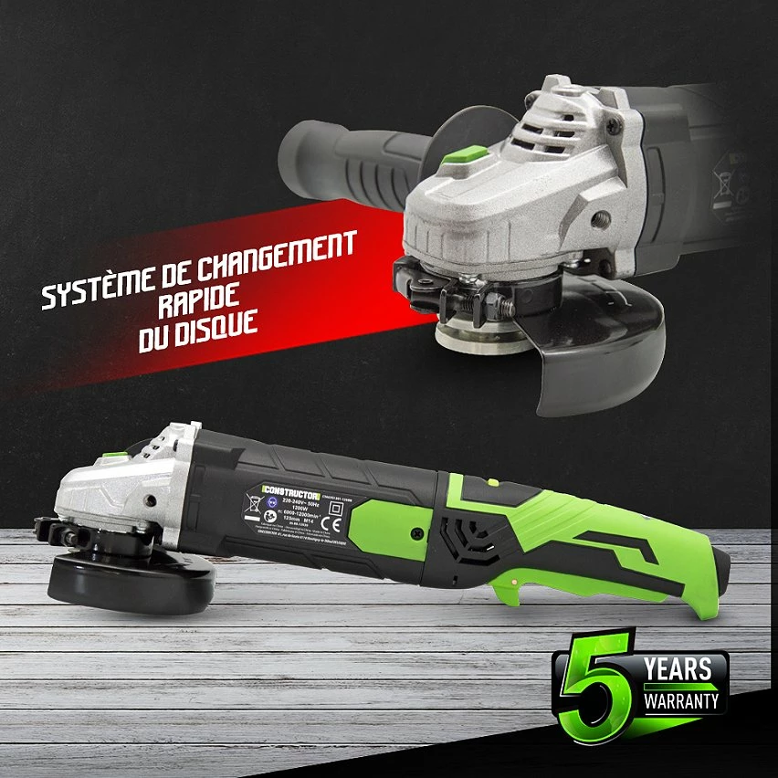 Flash Sale 🔔 Meuleuse d'angle 1200W -125MM - vitesse variable - Coffret de rangement - Constructor 🔔 3 Flash Sale 🔔 Meuleuse d'angle 1200W -125MM - vitesse variable - Coffret de rangement - Constructor 🔔 – Image 3