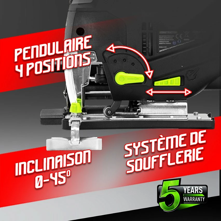 New 🥰 Scie sauteuse pendulaire 800W - Laser - Coffret de rangement - Constructor 👍 3 New 🥰 Scie sauteuse pendulaire 800W - Laser - Coffret de rangement - Constructor 👍 – Image 3