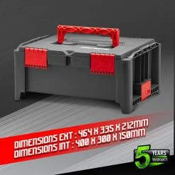 Best Pirce 🧨 Boîte à outils empilable en plastique 46.4x33.5x21.2cm - Constructor 💯 -Pas Cher Facom Magasin 5411074201753 3