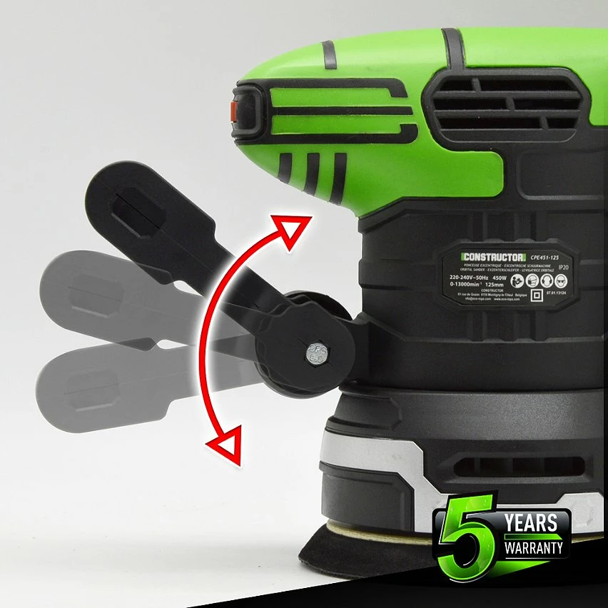 Best Pirce 😍 Ponceuse excentrique 450w - 125mm - Constructor 👍 5 Best Pirce 😍 Ponceuse excentrique 450w - 125mm - Constructor 👍 – Image 5