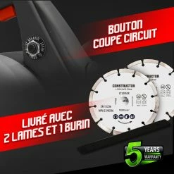 Best deal 🔥 Rainureuse 1700W - 2 disques diamant de 150mm - Constructor 👏 -Pas Cher Facom Magasin 5411074212827 4