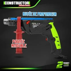 Outlet 👏 Constructor promotional Perceuse percussion filaire 500W - mandrin à clé 🔥 -Pas Cher Facom Magasin 5411074215569 4