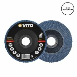 Flash Sale 😍 Disque à lamelle Diamètre 115 mm Alésage 22 mm G120 zirconium VITOPOWER 🤩 -Pas Cher Facom Magasin 5604612628604 3