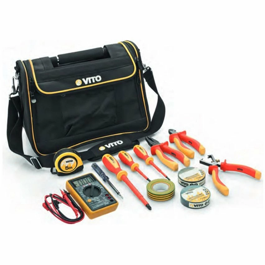 Cheapest 💯 Boite à outils sacoche électricien VITO 12 pièces Poignée acier renforcée Nylon haute Qualité Sac bandoulière 🧨 1 Cheapest 💯 Boite à outils sacoche électricien VITO 12 pièces Poignée acier renforcée Nylon haute Qualité Sac bandoulière 🧨
