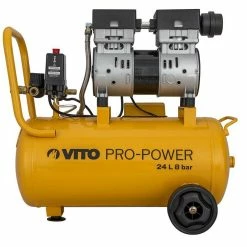 Brand new 🤩 Compresseur d'air Silencieux 24L 8 bar 1CV 750W VITO Soupape de sécurité Protection thermique 😍 -Pas Cher Facom Magasin 5604612711092 3