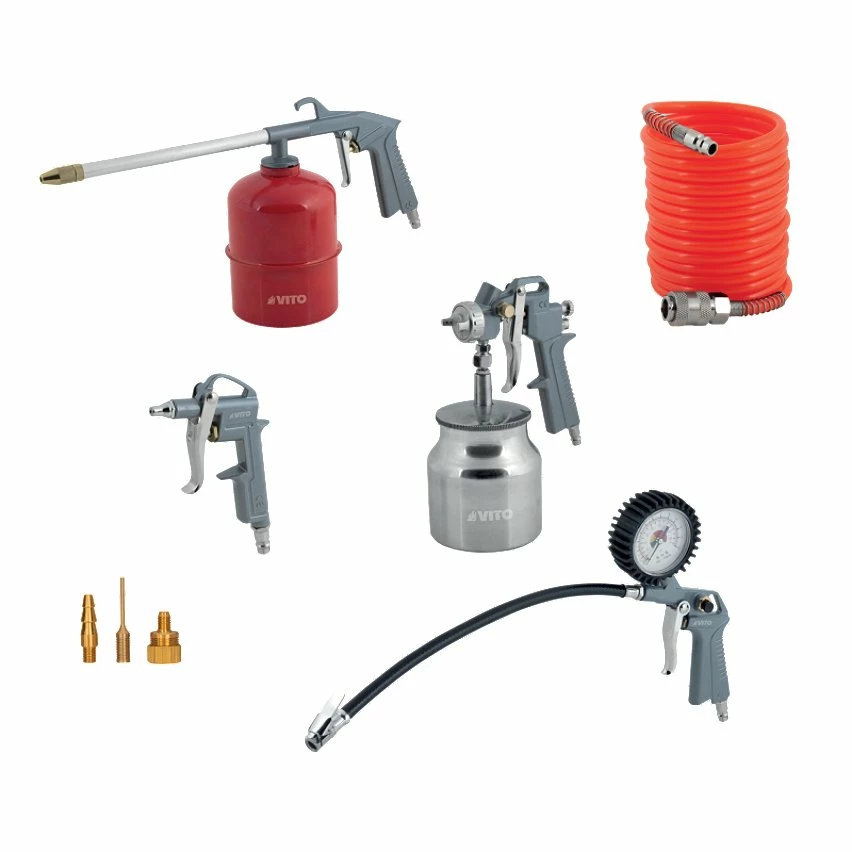 Cheapest ⌛ Kit pneumatique de 8 accessoires VITO pour Compresseurs d'air ✨ 1 Cheapest ⌛ Kit pneumatique de 8 accessoires VITO pour Compresseurs d'air ✨