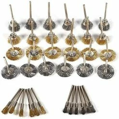 Deals ❤️ Tophomer 36pcs Brosse Roue de Polissage à fils d'acier Métal laiton, Brosses Pour Perceuse Outils Fil Inoxydable Métallique Rotatifs 🎉