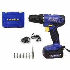 Flash Sale ✔️ Perceuse-Visseuse sans fil 12V + Batterie Lithium 1,3Ah Éclairage LED Goodyear GY2112D 👏
