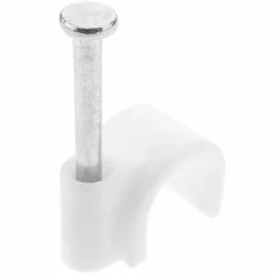 Best Sale 🔥 BeMatik Clips pour pour câble rond 7 mm lot de 15 unités de pince à ongles blanc 🔥