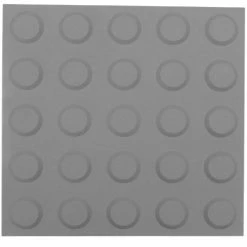 Outlet 😍 PrimeMatik Pavé revêtement de sol tactile pour personnes aveugles 25x25cm avec cercles d'arrêt gris 10-pack ✔️