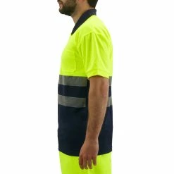 Budget 🎁 PrimeMatik Chemise polo manche courte avec réflexion jaune bleu pour la sécurité d'emploi taille L 👏 -Pas Cher Facom Magasin 8434852085557 4