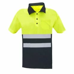 Budget 🎁 PrimeMatik Chemise polo manche courte avec réflexion jaune bleu pour la sécurité d'emploi taille L 👏 -Pas Cher Facom Magasin 8434852085557 5