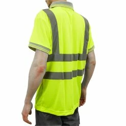 Brand new 👍 PrimeMatik Chemise polo manche courte avec réflexion jaune pour la sécurité d'emploi taille XL 🛒 -Pas Cher Facom Magasin 8434852085588 3 1