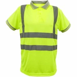 Brand new 👍 PrimeMatik Chemise polo manche courte avec réflexion jaune pour la sécurité d'emploi taille XL 🛒 -Pas Cher Facom Magasin 8434852085588 4 1