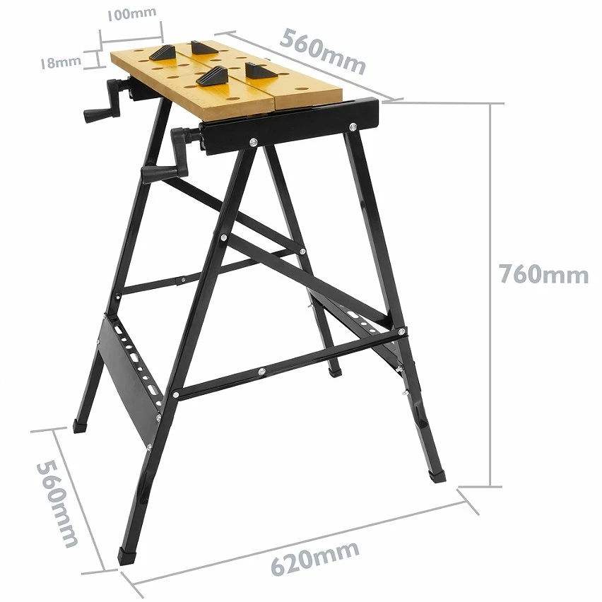 Best Pirce 🧨 PrimeMatik Banc de travail pliant avec étau. Table pliante pour le bricolage. 100 Kg 🛒 2 Best Pirce 🧨 PrimeMatik Banc de travail pliant avec étau. Table pliante pour le bricolage. 100 Kg 🛒 – Image 2
