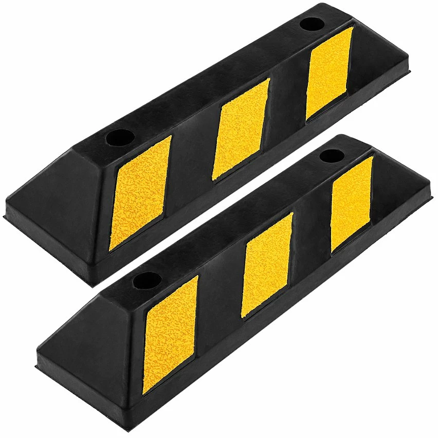 Promo ✔️ PrimeMatik Butoir de stationnement Arrêt roue pour parking en caoutchouc et réflecteurs 55 cm 2-pack 🎁 1 Promo ✔️ PrimeMatik Butoir de stationnement Arrêt roue pour parking en caoutchouc et réflecteurs 55 cm 2-pack 🎁