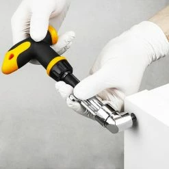 New 😉 BeMatik Tournevis manuel avec design angulaire. Adaptateur hexagonal 1/4 6,35 mm pour mandrin à angle droit et 6 conseils 💯 -Pas Cher Facom Magasin 8434852169738 3