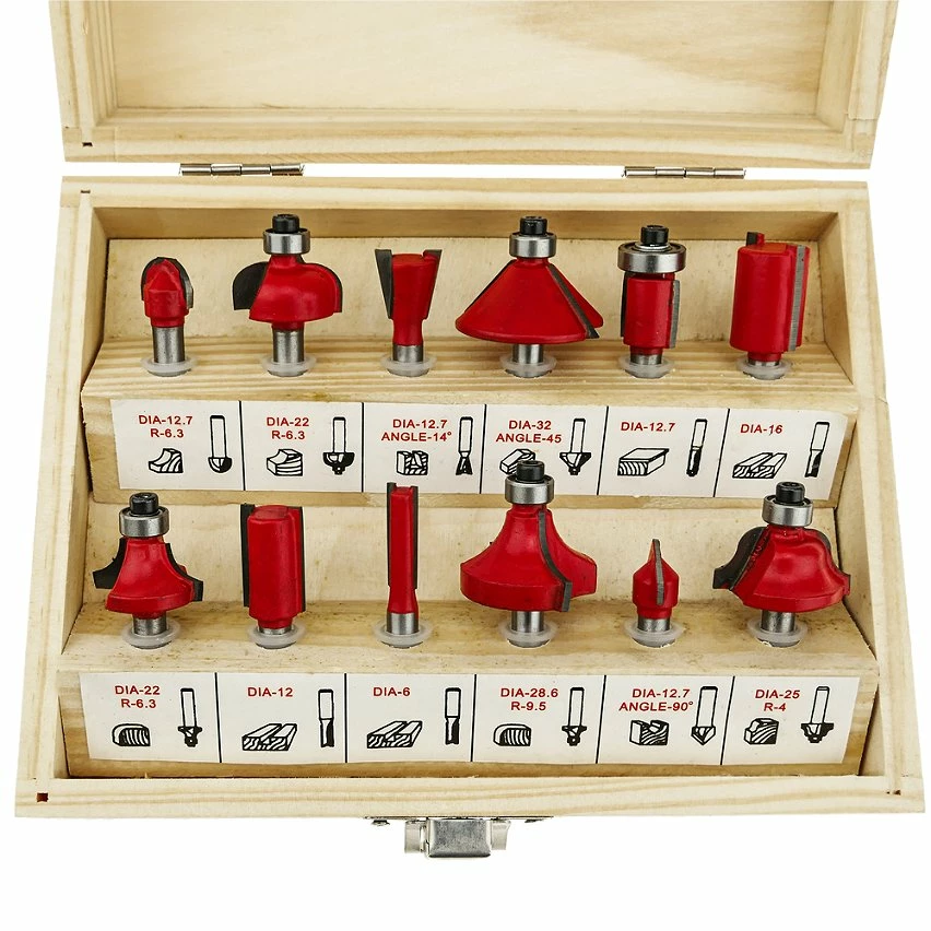 Hot Sale 👍 BeMatik Coffret de 12 fraises TCT à défoncer en carbure de tungstène 1/2" pour fraiseuse 🎉 4 Hot Sale 👍 BeMatik Coffret de 12 fraises TCT à défoncer en carbure de tungstène 1/2" pour fraiseuse 🎉 – Image 4