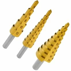 Best Sale 👍 BeMatik Foret à étages spiral pour perceuse et meuleuse 3 pièces hélicoïdales ❤️