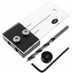 Promo 👏 BeMatik Système de guidage et de centrage pour le perçage de trous en parallèle dans les menuiseries 6 mm 1/4" 😉
