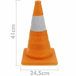Discount 🔥 PrimeMatik Cône de signalisation avec réflecteur et balise pliable 41 cm 👏 -Pas Cher Facom Magasin 8434852171656 3