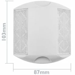 Best deal 🛒 PrimeMatik Réflecteur routier 103 x 87 mm. Capteur de sol en plastique blanc ❤️ -Pas Cher Facom Magasin 8434852189682 3