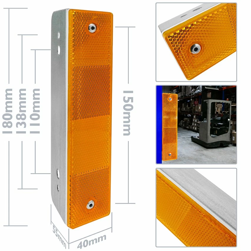 Hot Sale 😀 PrimeMatik Réflecteur routier 18 x 180 mm. Capteurs muraux en métal orange 🔔 2 Hot Sale 😀 PrimeMatik Réflecteur routier 18 x 180 mm. Capteurs muraux en métal orange 🔔 – Image 2