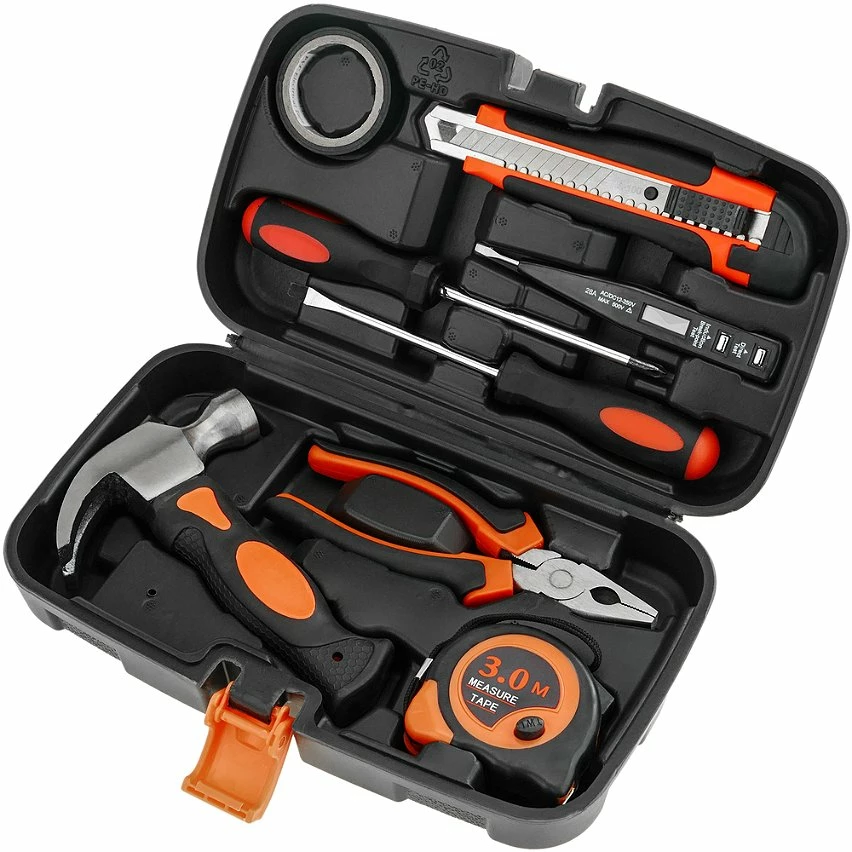 Best deal 💯 PrimeMatik Coffret d'outils de base de 8 pièces. Tournevis, pince, marteau, ruban à mesurer, etc. ✔️ 1 Best deal 💯 PrimeMatik Coffret d'outils de base de 8 pièces. Tournevis, pince, marteau, ruban à mesurer, etc. ✔️