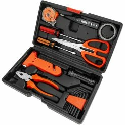 Cheapest ❤️ PrimeMatik Coffret d'outils de base de 10 pièces. Tournevis, pinces, ruban à mesurer, ciseaux, etc. 👍