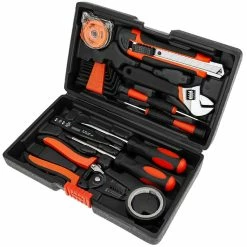 Flash Sale 😀 PrimeMatik Coffret d'outils de base de 11 pièces. Tournevis, pince à dénuder, ruban à mesurer, clé, etc. 🎉