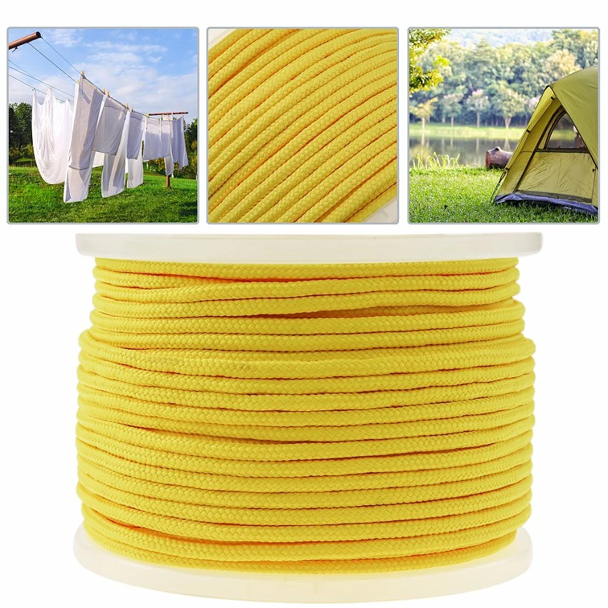 Brand new 🤩 PrimeMatik Corde tressée à fils multiples PP 100 m x 6 mm jaune 🛒 2 Brand new 🤩 PrimeMatik Corde tressée à fils multiples PP 100 m x 6 mm jaune 🛒 – Image 2