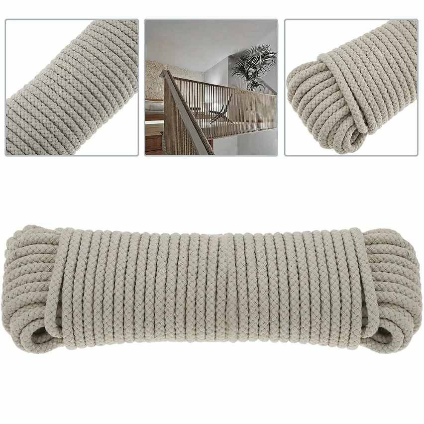 Deals 👏 PrimeMatik Corde en coton tressée 20 m x 6 mm naturel ✨ 2 Deals 👏 PrimeMatik Corde en coton tressée 20 m x 6 mm naturel ✨ – Image 2