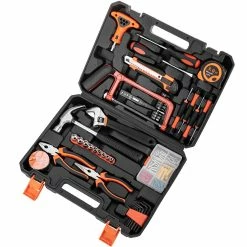 Flash Sale 💯 PrimeMatik Jeu d'outils de base de 82 pièces. Tournevis, pinces, marteau, ruban à mesurer, etc. 😉