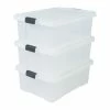 Best Sale 🎉 Sans marque IRIS OHYAMA Lot de 3 boites de rangement avec fermeture clic - Power Box - SK-430 - Transparent - 43 L - 63,5 x 44,6 x 23 cm ⭐