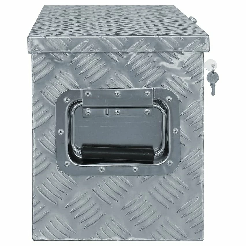 Best deal 🛒 vidaXL Boîte en aluminium 76,5 x 26,5 x 33 cm Argenté ⌛ 2 Best deal 🛒 vidaXL Boîte en aluminium 76,5 x 26,5 x 33 cm Argenté ⌛ – Image 2